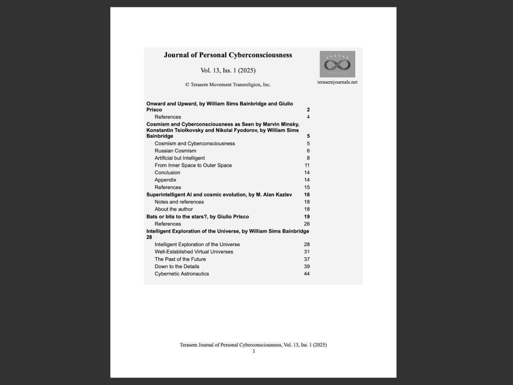 Journal of Personal Cyberconsciousness, Volume 13, Issue 1 – 2025